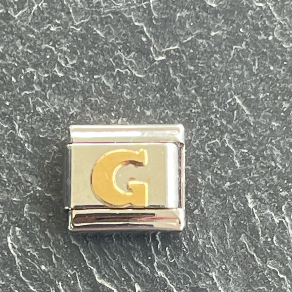 Zoppini Stainless Steel and Gold Letter G Charm